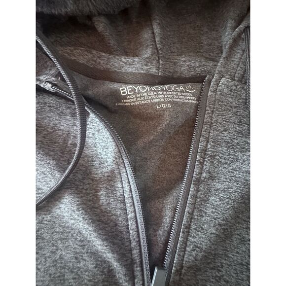 NWT Beyond Yoga $148 Freefit Full Zip Hoodie Men Active Top Black Heather Soft L - Picture 3 of 6